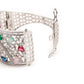 Rajwada Women Silver And Multicolored Imitation Cuff Bracelet