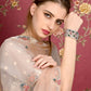 Rajwada Women Silver And Multicolored Imitation Cuff Bracelet