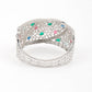 Rajwada Women Silver And Multicolored Imitation Cuff Bracelet