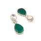Rajwada Women White And Green Long Necklace Set