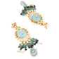 Rajwada Women Blue Peacock Dangler Earrings