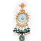 Rajwada Women Blue Peacock Dangler Earrings