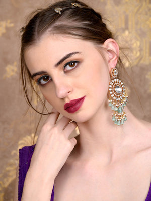 Rajwada Women Sea Green Dangle Earrings