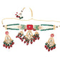Rajwada Women White And Green Double Sided Choker Necklace Set