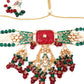 Rajwada Women White And Green Double Sided Choker Necklace Set