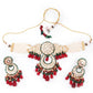 Rajwada Women Green And Red Choker Necklace Set