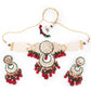 Rajwada Women Green And Red Choker Necklace Set