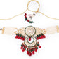 Rajwada Women Green And Red Choker Necklace Set