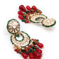 Rajwada Women Green And Red Choker Necklace Set