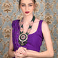 Rajwada Women Pink And Green Long Necklace Set
