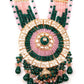 Rajwada Women Pink And Green Long Necklace Set