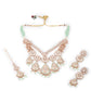 Rajwada Women Pink And Green Long Necklace Set