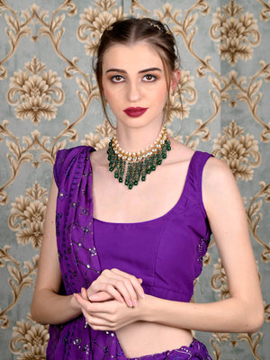 Rajwada Women Multicolor Tesseled Bridal Choker Necklace Set