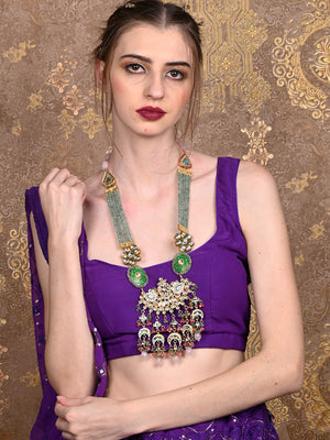 Rajwada Women Royal Look Multicolored Double Sided Long Necklace Set