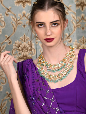 Rajwada Women Double Layered Choker Necklace Set