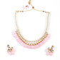 Rajwada Women Pink And White Long Necklace Set