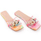 Rajwada Women Multicolored Flats With Chain Details