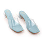 Rajwada Women Solid Blue Square Toe Block Heel Sandals