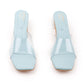 Rajwada Women Solid Blue Square Toe Block Heel Sandals