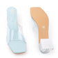 Rajwada Women Solid Blue Square Toe Block Heel Sandals