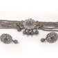 Rajwada Women Grey Choker Necklace Set