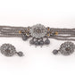 Rajwada Women Grey Choker Necklace Set