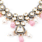 Rajwada Women Designer White And Pink Necklace Set