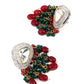 Rajwada Women Red And Green Beads Choker Necklace Set