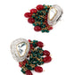 Rajwada Women Red And Green Beads Choker Necklace Set