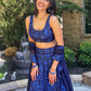 Rajwada Women Blue Designer Embroidered Semi Stitched Lehenga With Unstitched Blouse