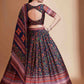 Rajwada Women Multicolor Chinon Semi Stitched Lehenga With Unstitched Blouse