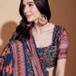 Rajwada Women Multicolor Chinon Semi Stitched Lehenga With Unstitched Blouse