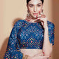 Rajwada Women Blue Chinon Semi Stitched Lehenga With Unstitched Blouse