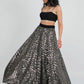 Rajwada Women Black Designer Sequence Semi Stitched Lehenga With Unstitched Blouse