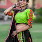 Rajwada Green Embroidered Cotton Semi Stitched Lehenga With Unstitched Blouse For Women