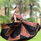 Rajwada Black And Maroon Printed Cotton Stitched Lehenga With Blouse For Women