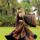 Rajwada Black And Maroon Printed Cotton Stitched Lehenga With Blouse For Women