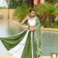 Rajwada Green And White Printed Cotton Stitched Lehenga With Blouse For Women