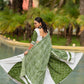 Rajwada Green And White Printed Cotton Stitched Lehenga With Blouse For Women