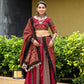 Rajwada Magenta And Maroon Printed Cotton Stitched Lehenga With Blouse For Women