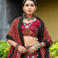 Rajwada Magenta And Maroon Printed Cotton Stitched Lehenga With Blouse For Women