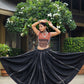 Rajwada Black Printed Cotton Stitched Lehenga With Blouse For Women