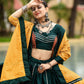 Rajwada Green And Maroon Printed Cotton Stitched Lehenga With Stitched Blouse And Dupatta For Women