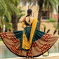 Rajwada Green And Maroon Printed Cotton Stitched Lehenga With Stitched Blouse And Dupatta For Women