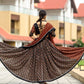 Rajwada Black And Maroon Printed Cotton Stitched Lehenga With Stitched Blouse And Dupatta For Women