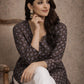 Rajwada Brown Silk Blend Printed Solid Kurti For Women