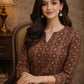 Rajwada Multicolor Silk Blend Printed Solid Kurti For Women