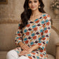 Rajwada Multicolor Silk Blend Floral Print Solid Kurti For Women