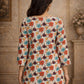Rajwada Multicolor Silk Blend Floral Print Solid Kurti For Women