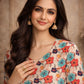 Rajwada Multicolor Silk Blend Floral Print Solid Kurti For Women